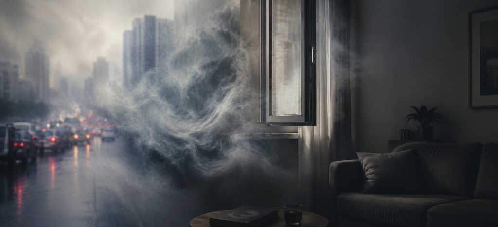 Traffic-related air pollution entering indoor residential spaces through windows and ventilation pathways